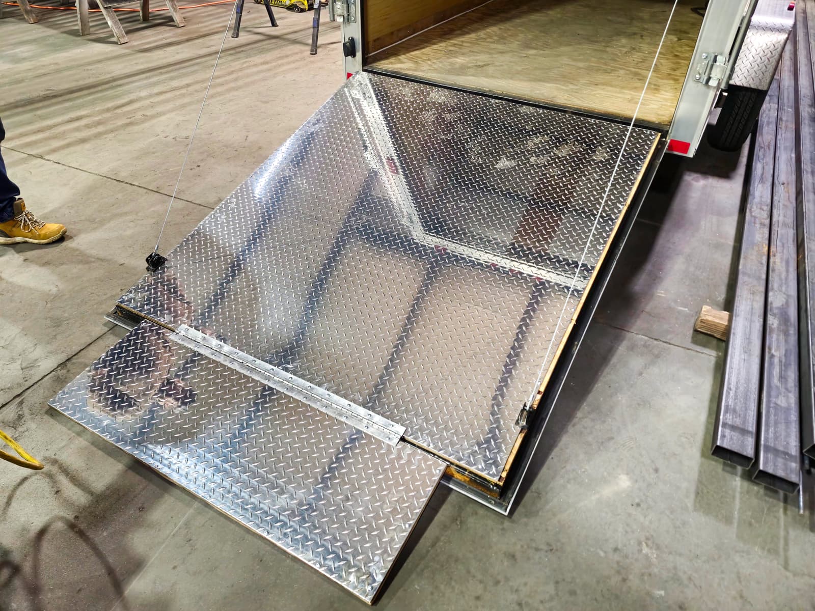 Aluminum trailer ramp and light-gauge metal welding repair.