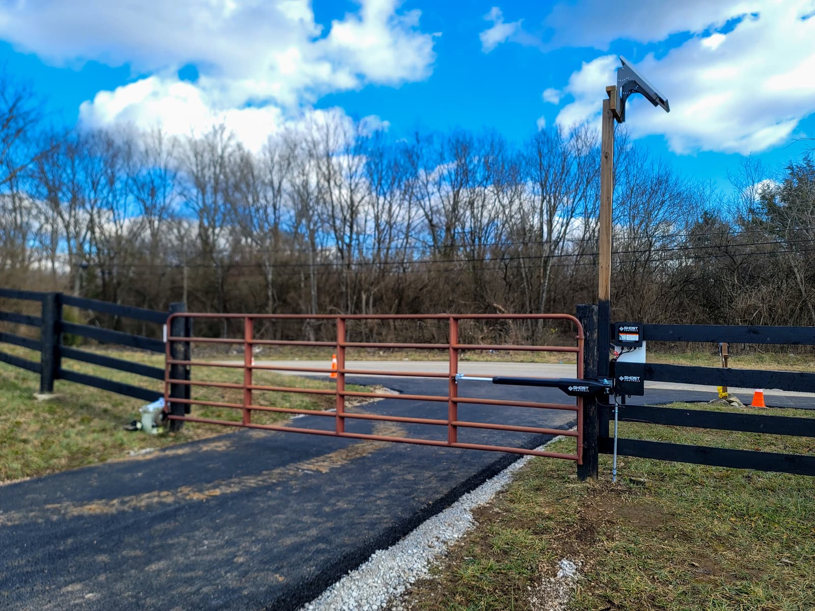 ASB Farm Gate Opener Installation photo in gates work, Central Kentucky.