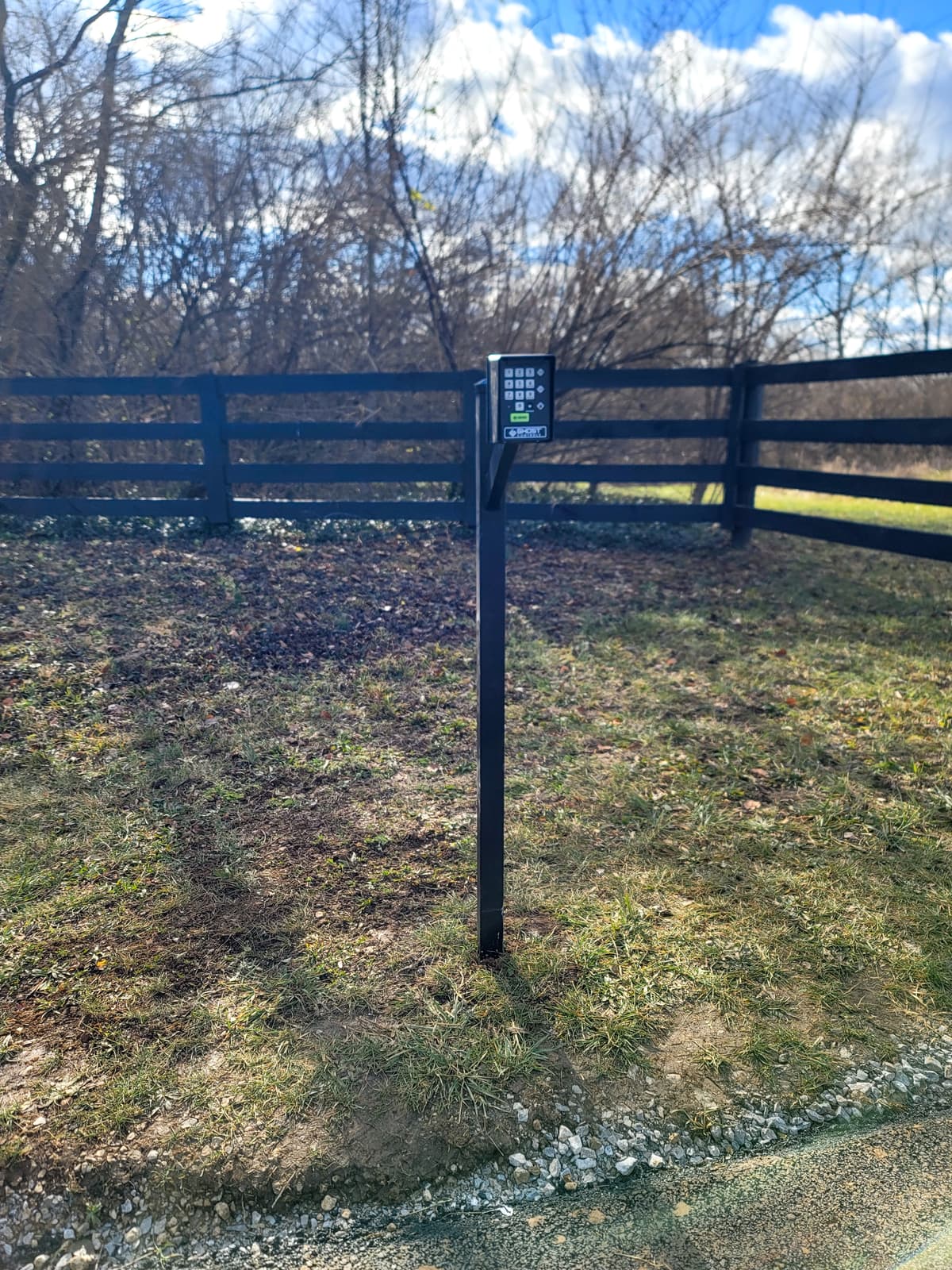 ASB Farm Gate Opener Installation photo in gates work, Central Kentucky.