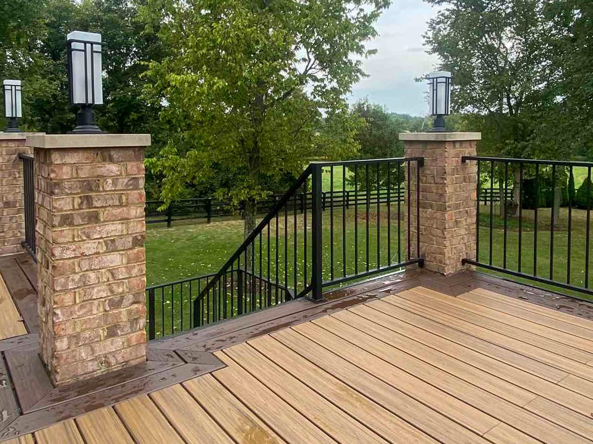 ASB Metal Railing Deck Remodel Deck photo in railing work, Central Kentucky.
