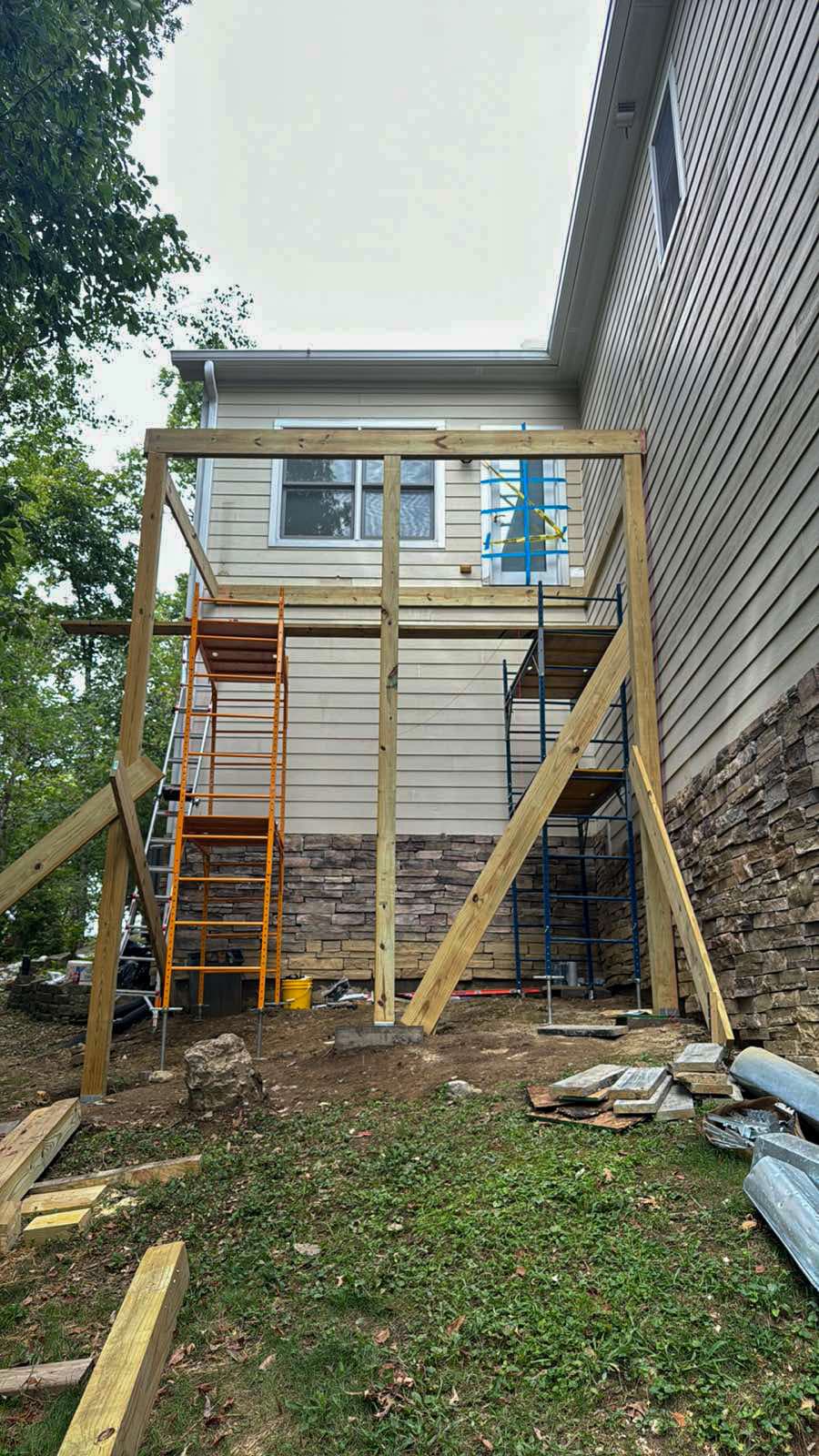 ASB Deck Reconstruction photo in railing work, Central Kentucky.