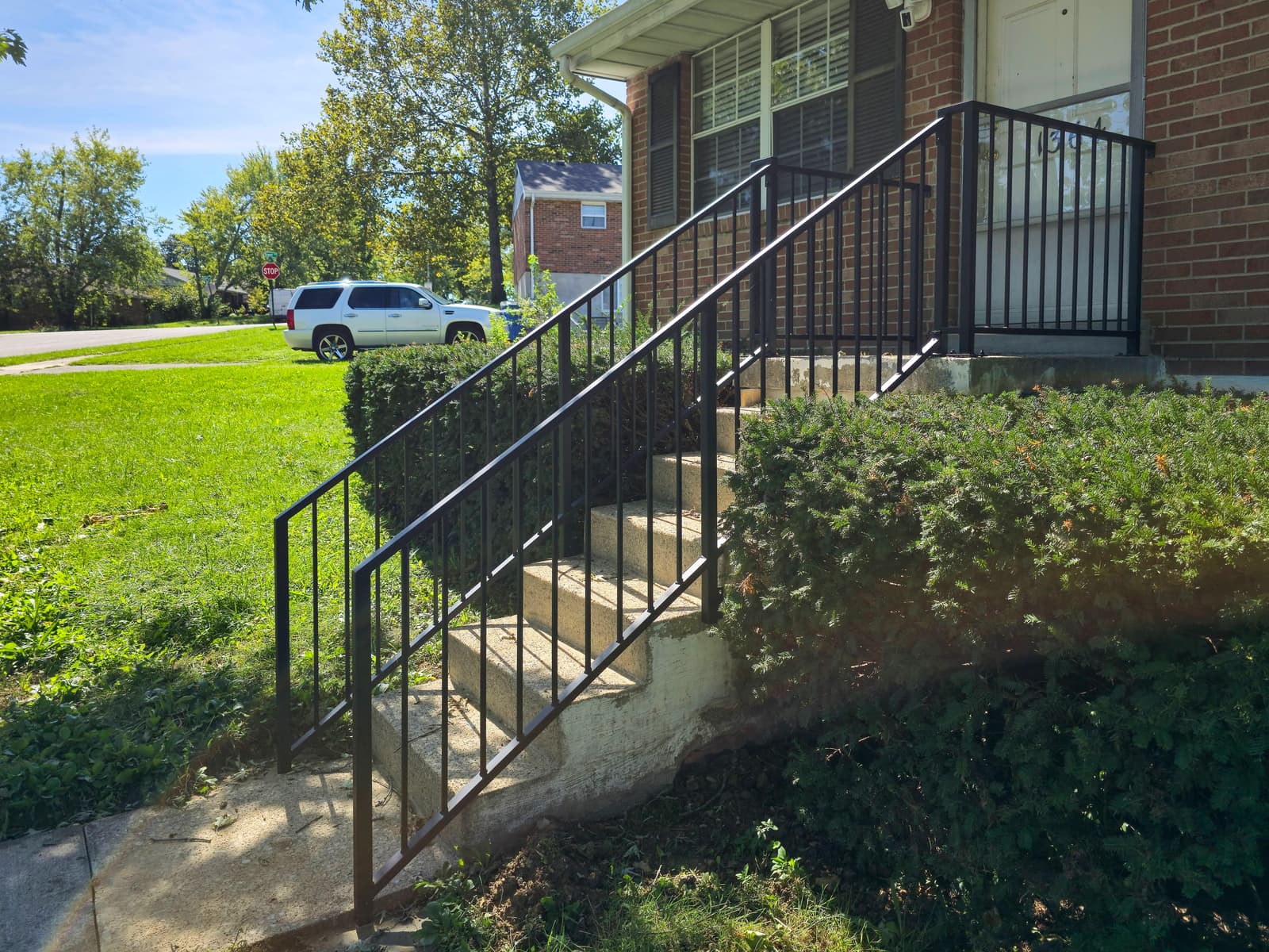 ASB Porch Step Railing photo in railing work, Central Kentucky.