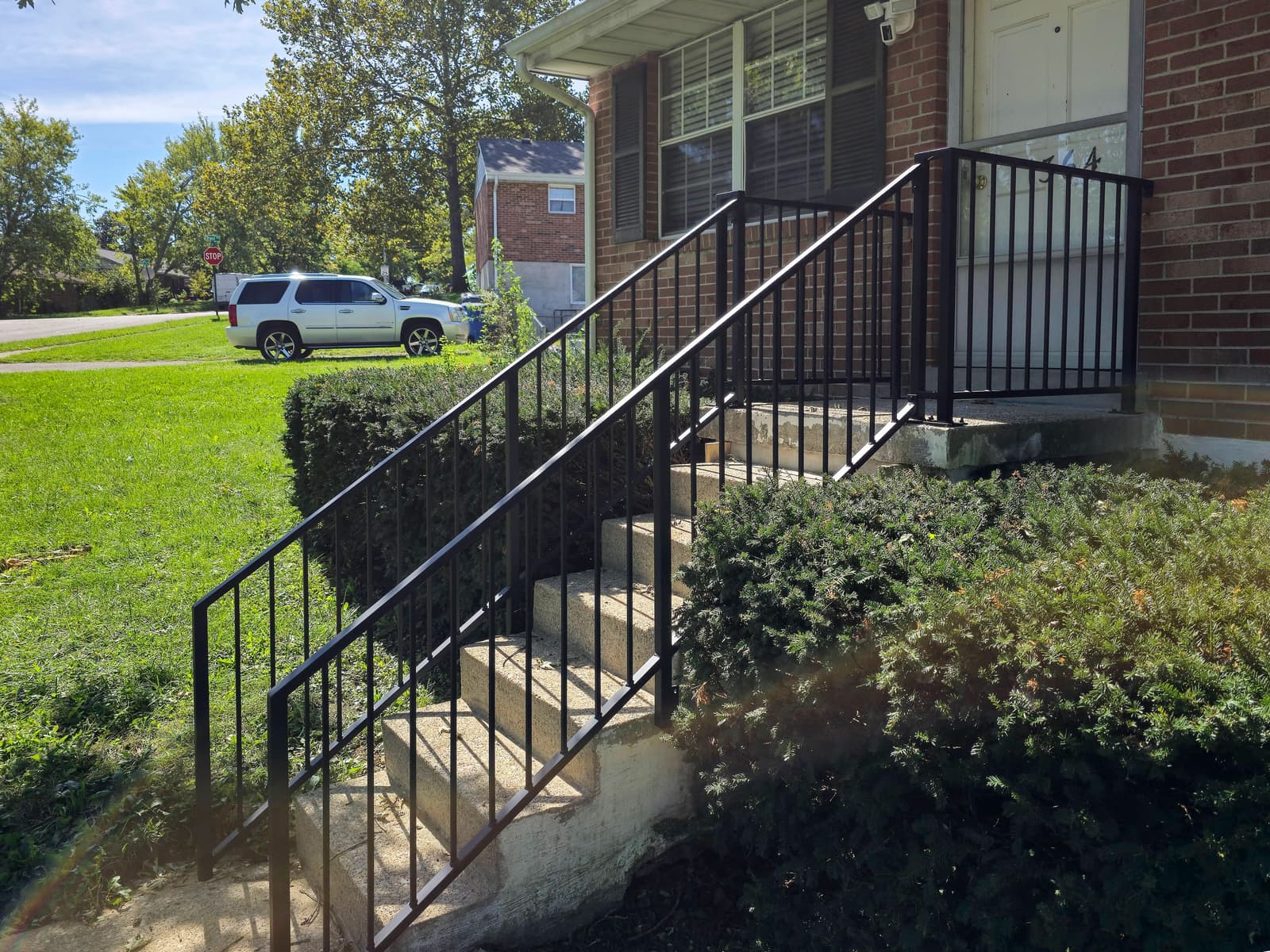 ASB Porch Step Railing photo in railing work, Central Kentucky.