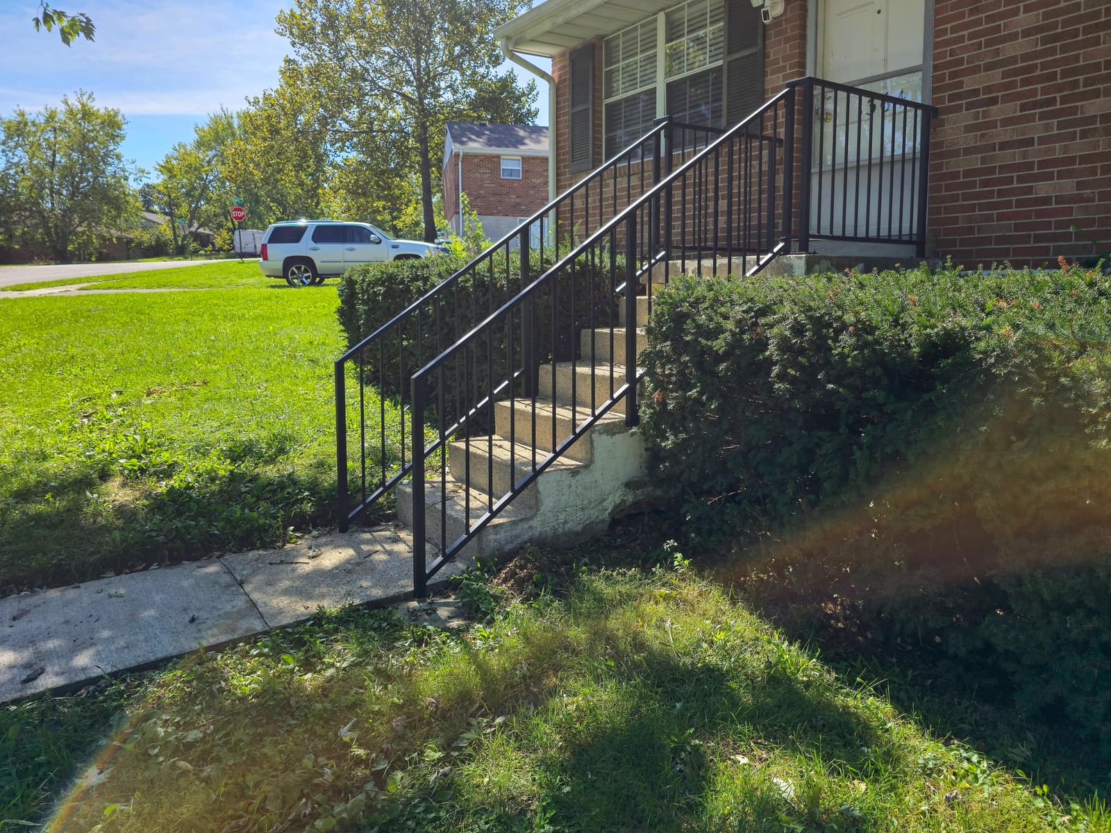 ASB Porch Step Railing photo in railing work, Central Kentucky.