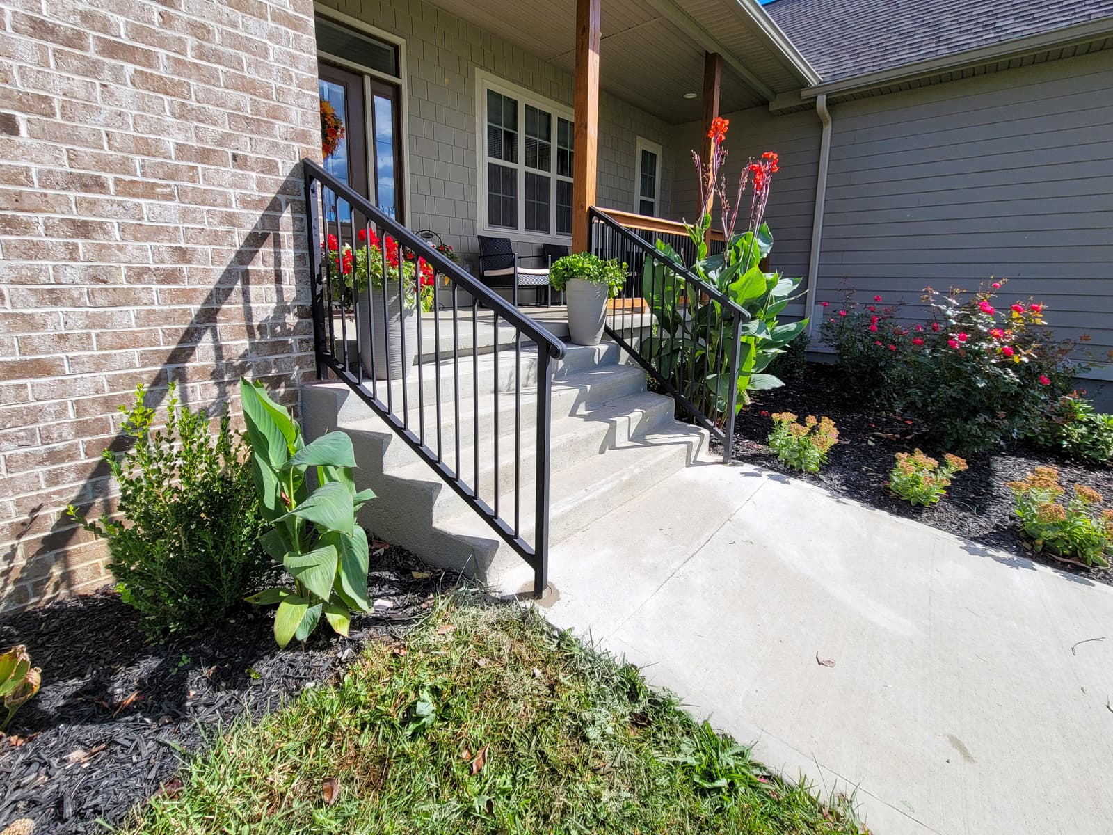ASB Concrete Step Railing photo in railing work, Central Kentucky.