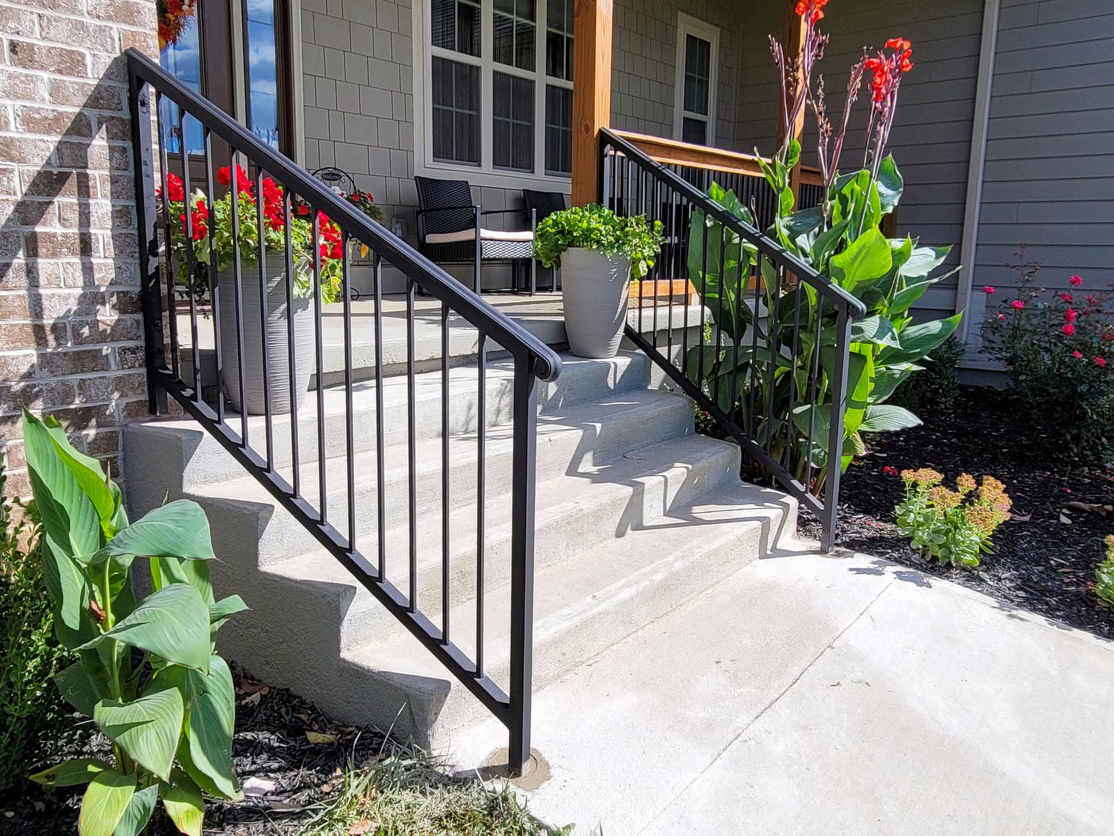 ASB Concrete Step Railing Porch photo in railing work, Central Kentucky.