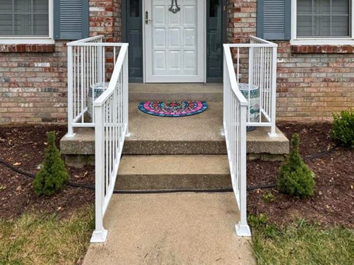 ASB Metal Porch Railing Installation photo in railing work, Central Kentucky.