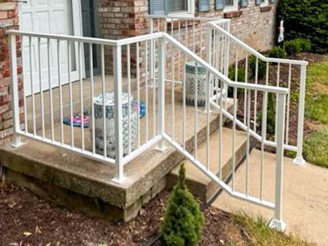 ASB Metal Porch Railing Installation photo in railing work, Central Kentucky.