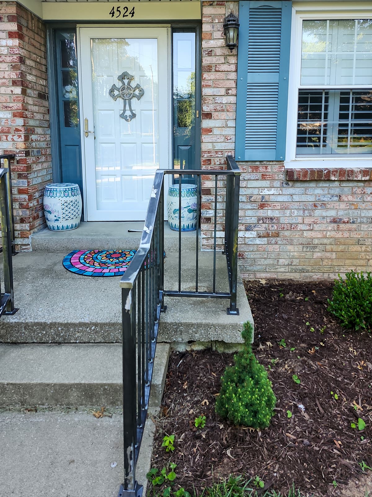 ASB Metal Porch Railing Installation photo in railing work, Central Kentucky.