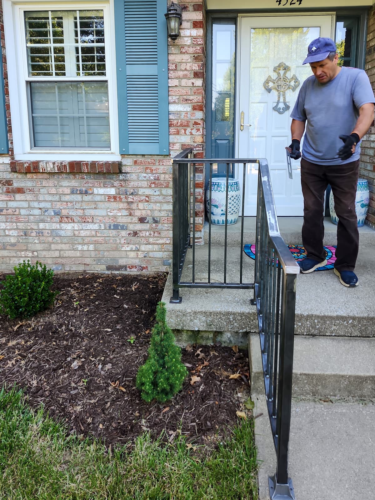 ASB Metal Porch Railing Installation photo in railing work, Central Kentucky.