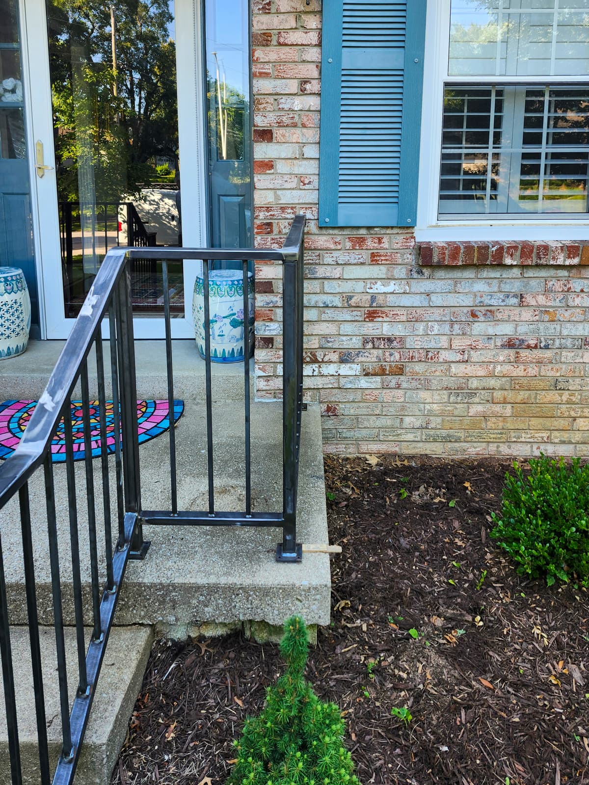 ASB Metal Porch Railing Installation photo in railing work, Central Kentucky.