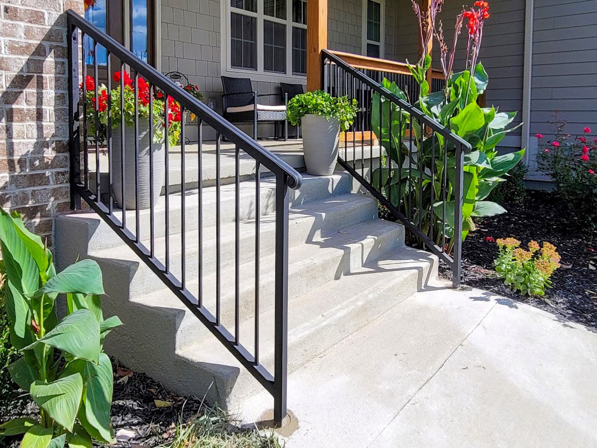 ASB Concrete Step Railing Porch photo in railing work, Central Kentucky.