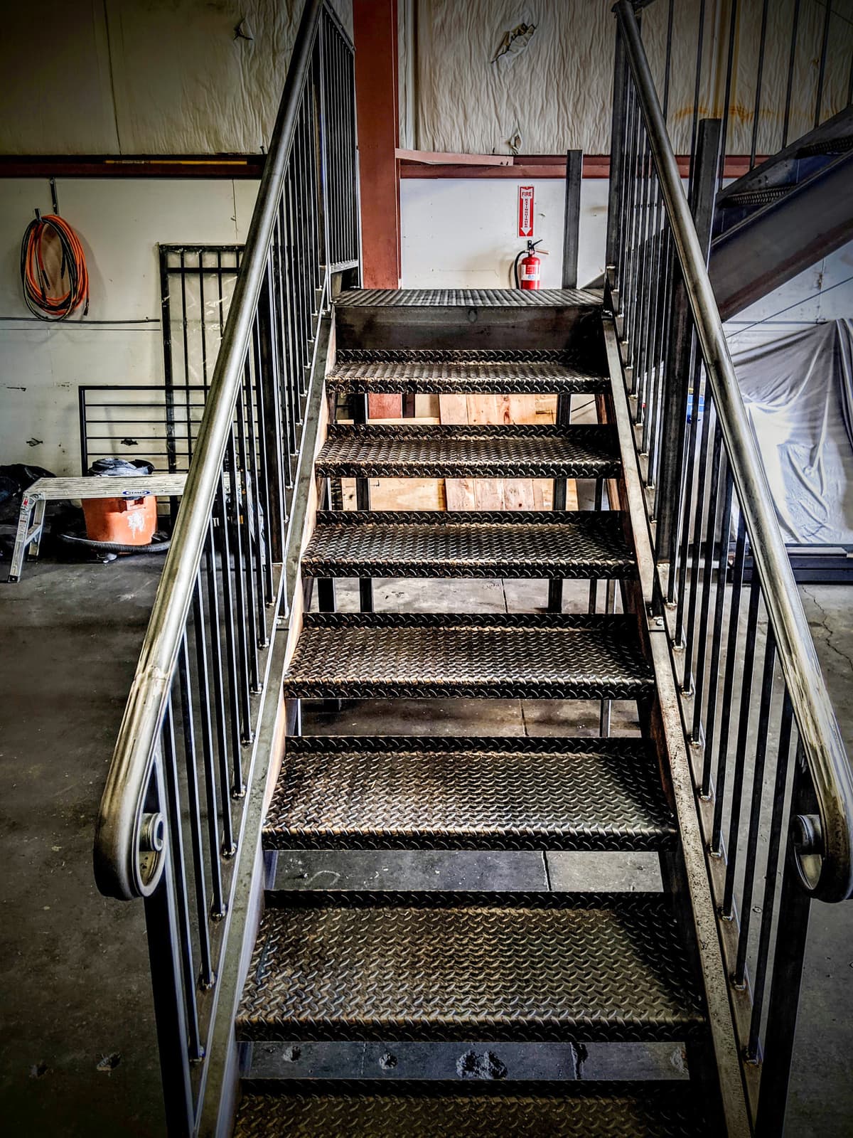 ASB Deck Metal Staircase Construction photo in staircases work, Central Kentucky.