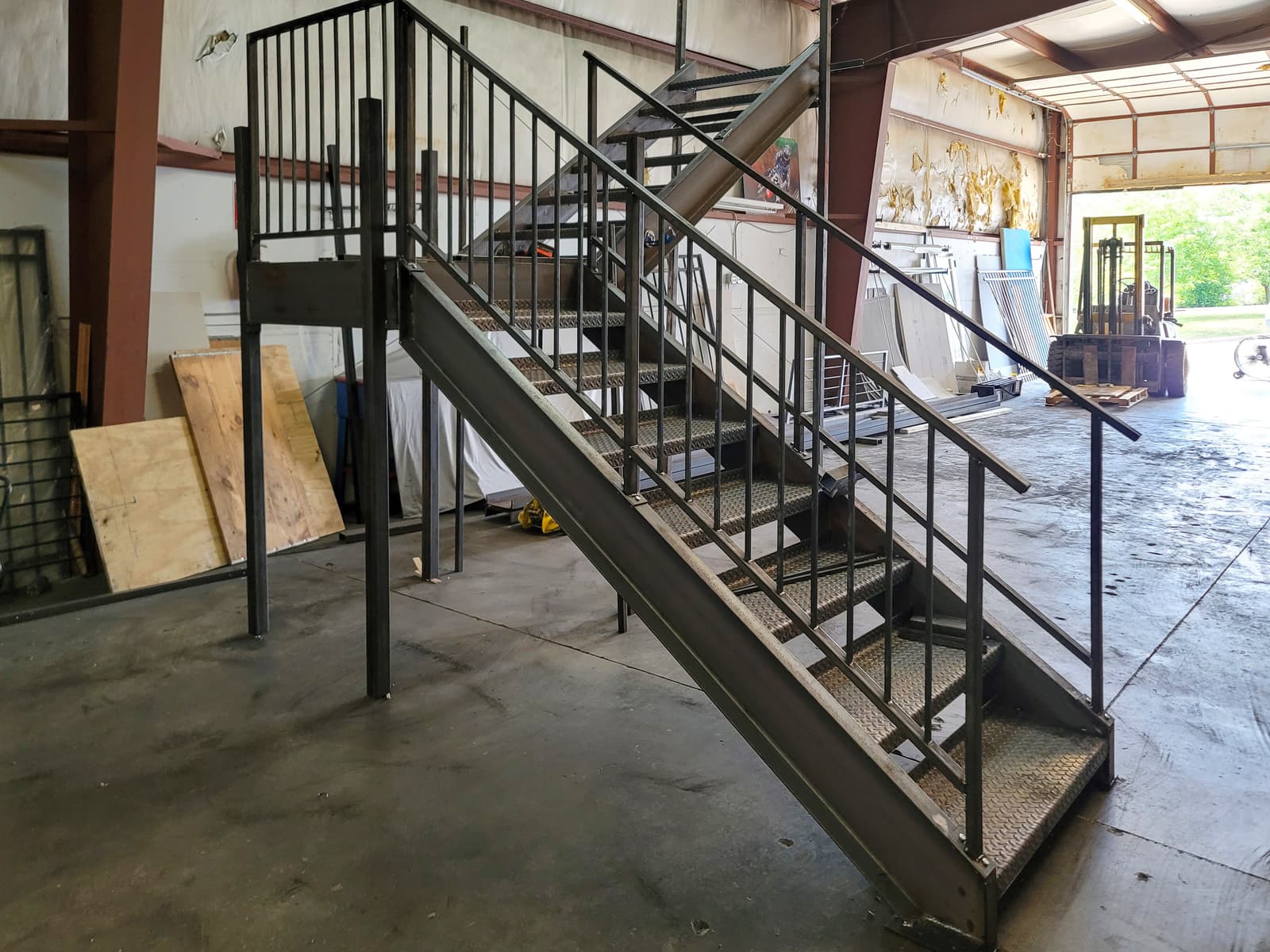 ASB Deck Metal Staircase Construction photo in staircases work, Central Kentucky.