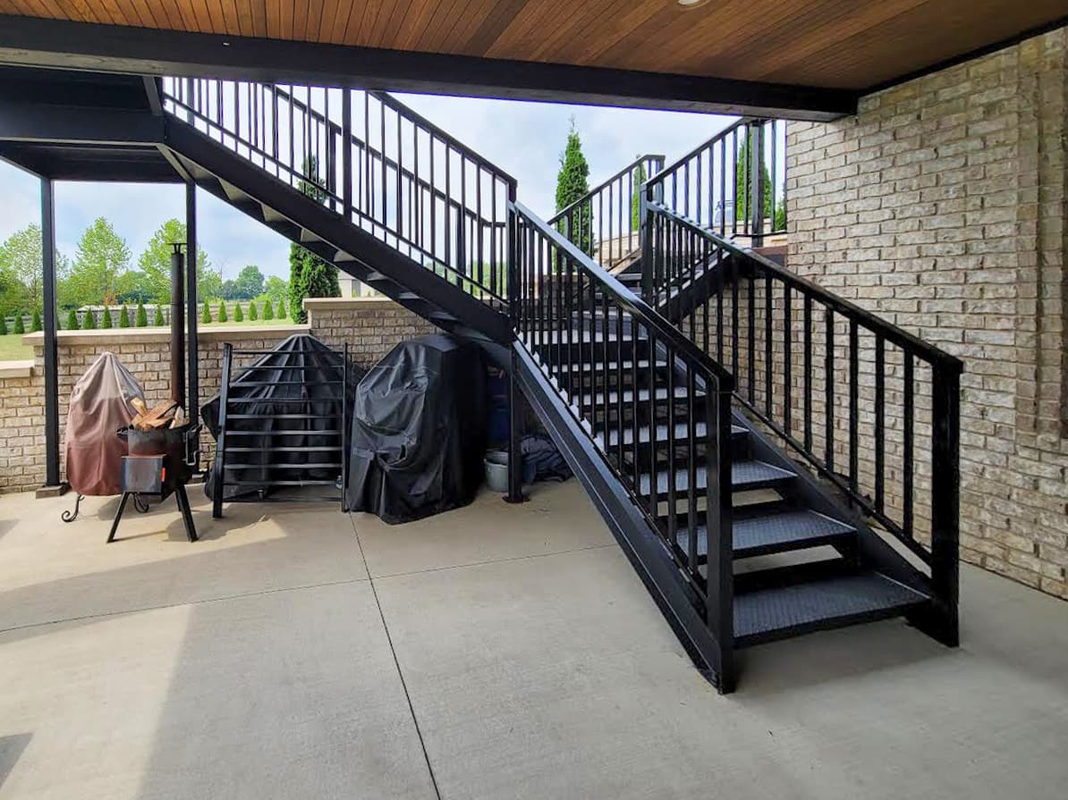 ASB Black Metal Deck Staircase photo in staircases work, Central Kentucky.