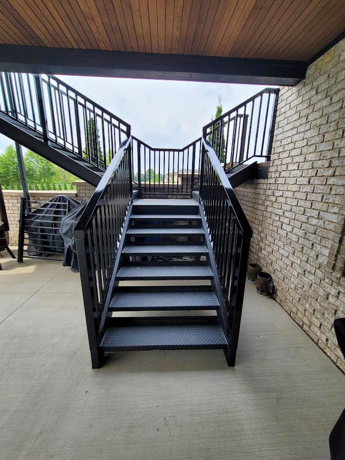 ASB Black Metal Deck Staircase photo in staircases work, Central Kentucky.