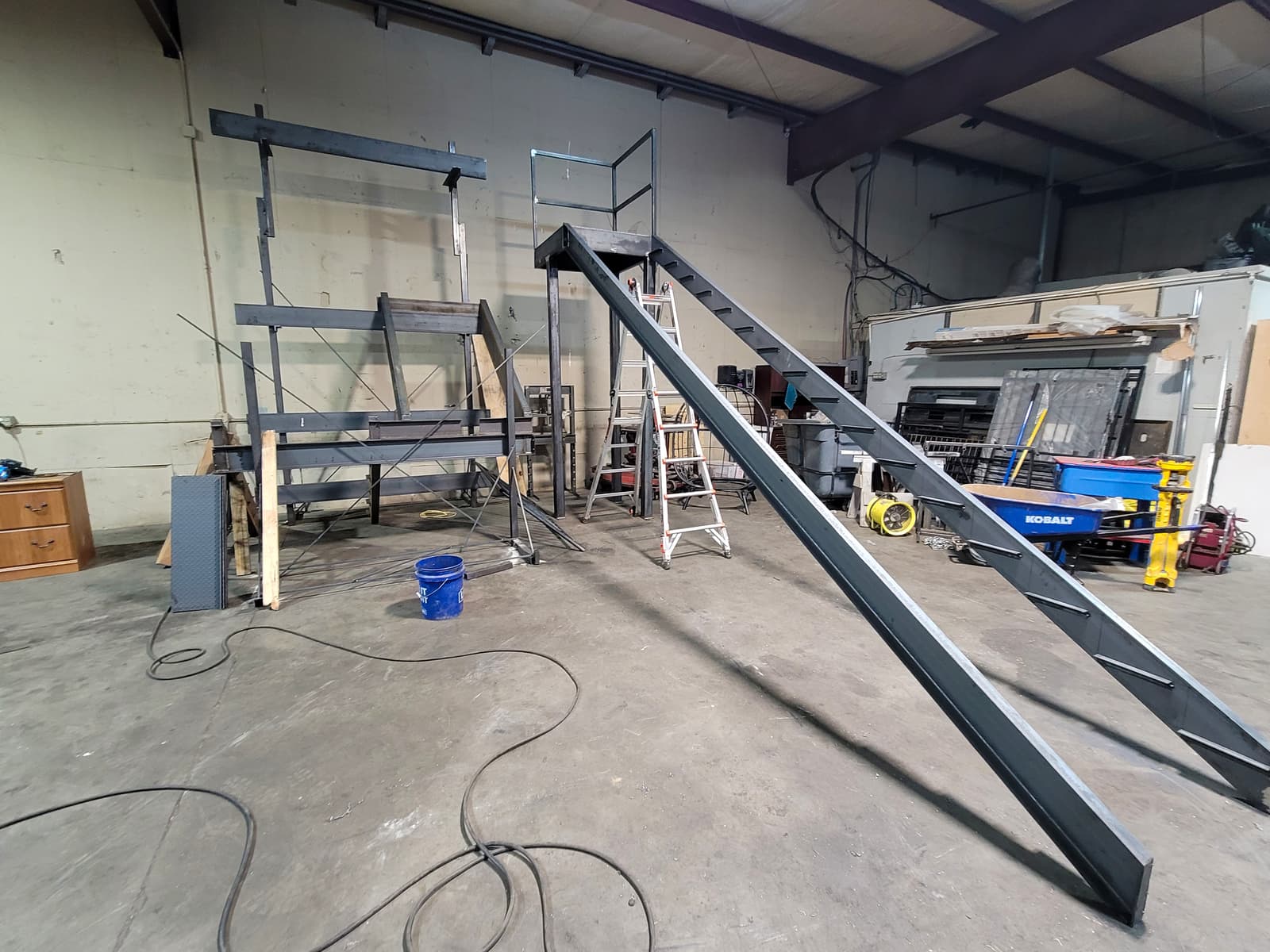 Commercial fire escape staircase fabrication in Central Kentucky.
