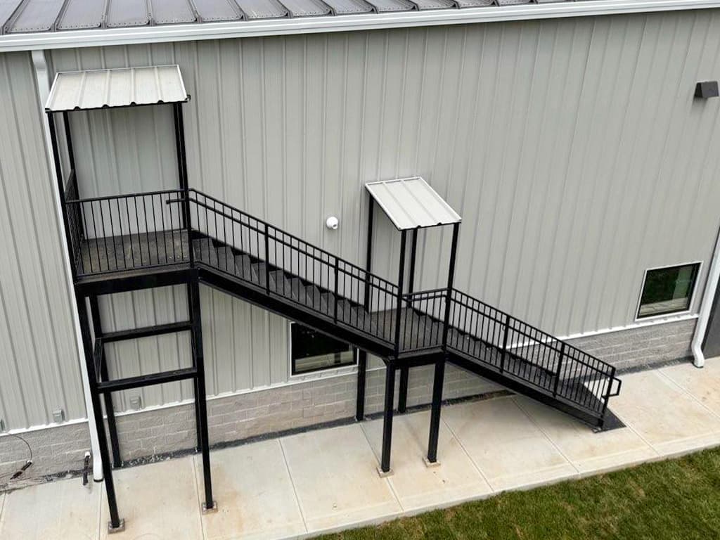 ASB Commercial Metal Staircase Fire Escape Fabrication photo in staircases work, Central Kentucky.