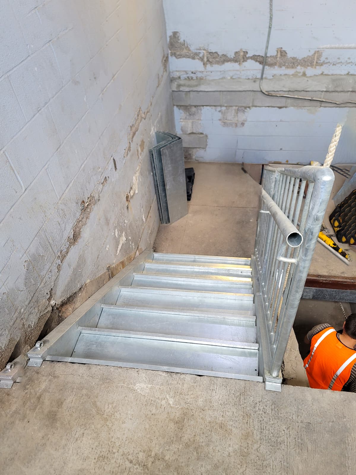 ASB Commercial Metal Staircase Rebuild photo in staircases work, Central Kentucky.