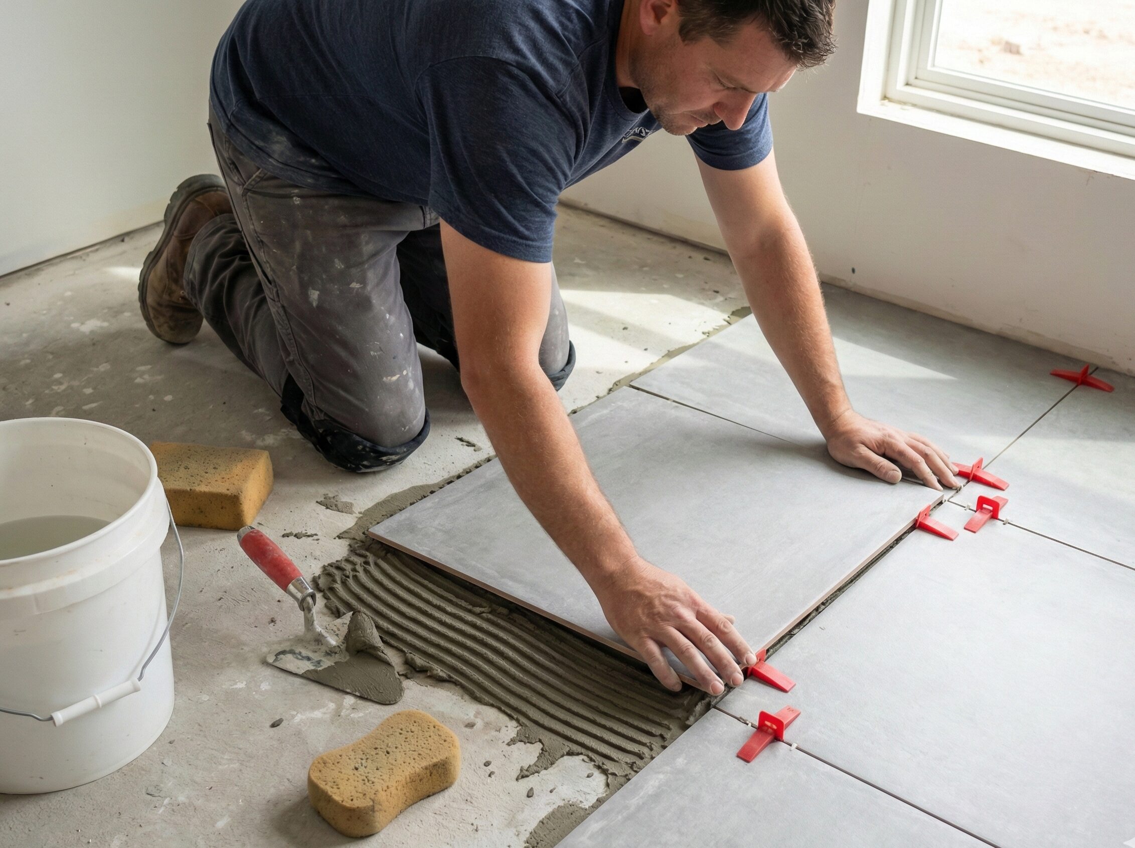 Tile flooring installation
